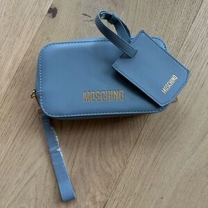 Moschino Babyblue Makeup Bag and Luggage Tag